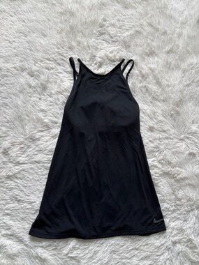 Nike Black Workout Top Attached Sports Bra